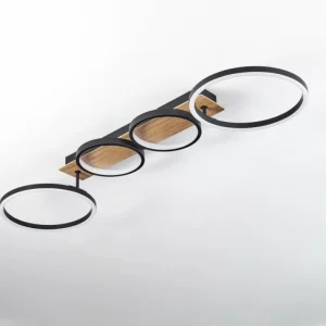 hofstein Plafonnier Avelal LED Brun, Couleur bois, Noir, 1 lumière* Lampes Modernes