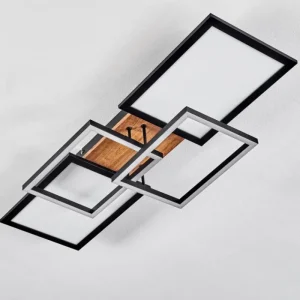 hofstein Plafonnier Avelal LED Brun, Couleur bois, Noir, 1 lumière* Lampes Modernes