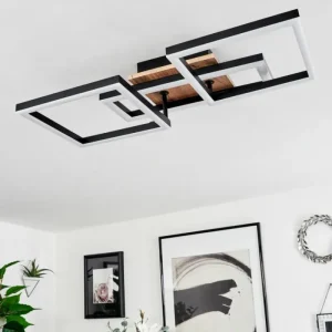 hofstein Plafonnier Avelal LED Brun, Couleur bois, Noir, 1 lumière* Lampes Modernes