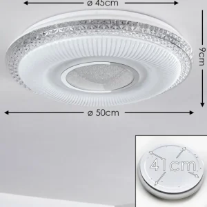 hofstein Plafonnier Avoriaz LED Blanc, 2 lumières, Télécommandes, Changeur de couleurs* Lampes Modernes