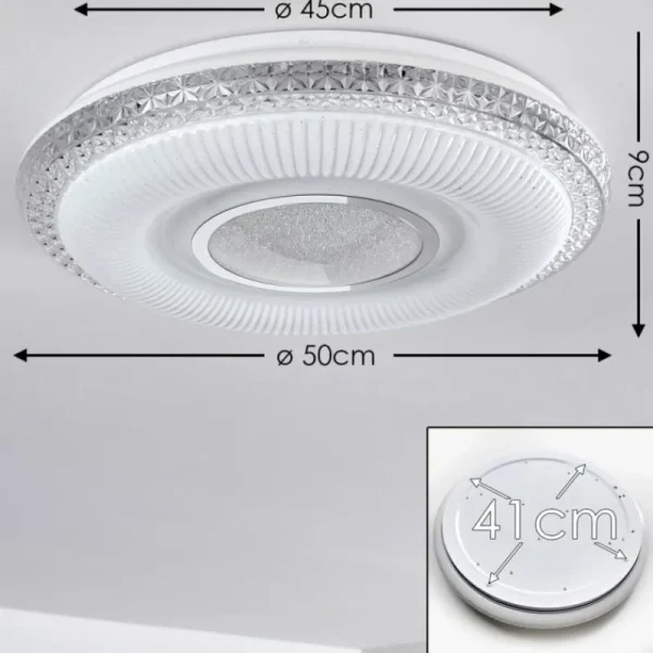 hofstein Plafonnier Avoriaz LED Blanc, 2 lumières, Télécommandes, Changeur de couleurs* Lampes Modernes