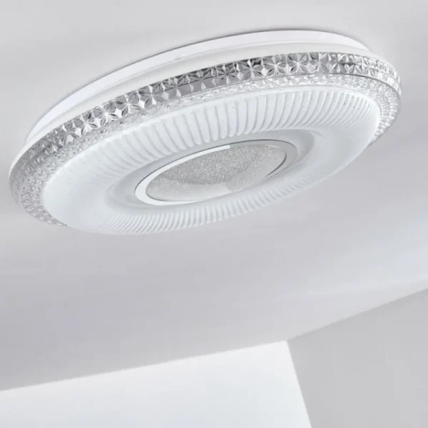 hofstein Plafonnier Avoriaz LED Blanc, 2 lumières, Télécommandes, Changeur de couleurs* Lampes Modernes