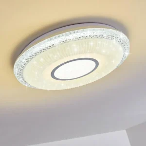 hofstein Plafonnier Avoriaz LED Blanc, 2 lumières, Télécommandes, Changeur de couleurs* Lampes Modernes