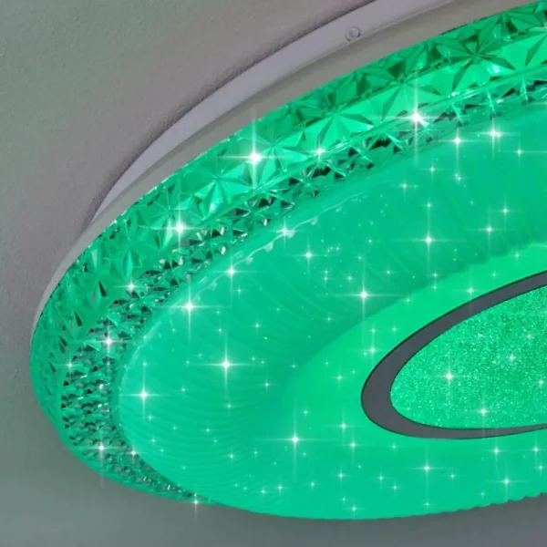 hofstein Plafonnier Avoriaz LED Blanc, 2 lumières, Télécommandes, Changeur de couleurs* Lampes Modernes