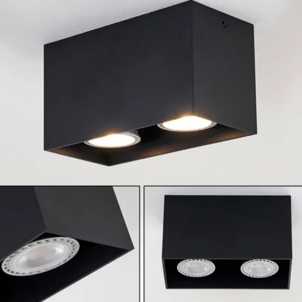 hofstein Plafonnier Awuna Noir, 2 lumières* Lampes Modernes