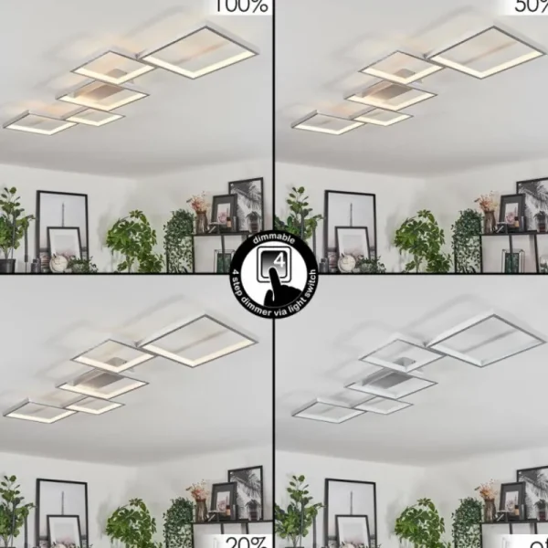 hofstein Plafonnier Bacolod LED Argenté, 1 lumière* Lampes Modernes