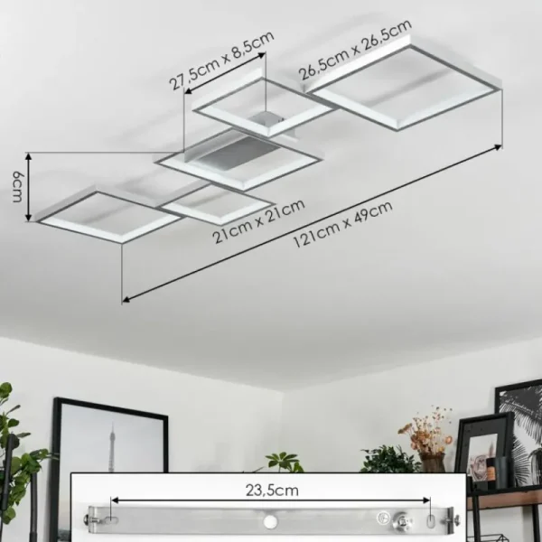 hofstein Plafonnier Bacolod LED Argenté, 1 lumière* Lampes Modernes