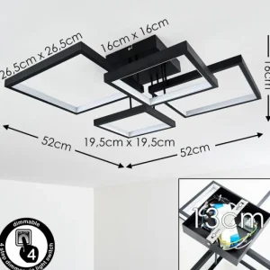 hofstein Plafonnier Bacolod LED Noir, 1 lumière* Lampes Modernes