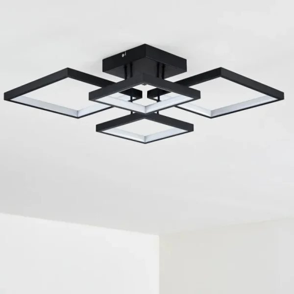 hofstein Plafonnier Bacolod LED Noir, 1 lumière* Lampes Modernes