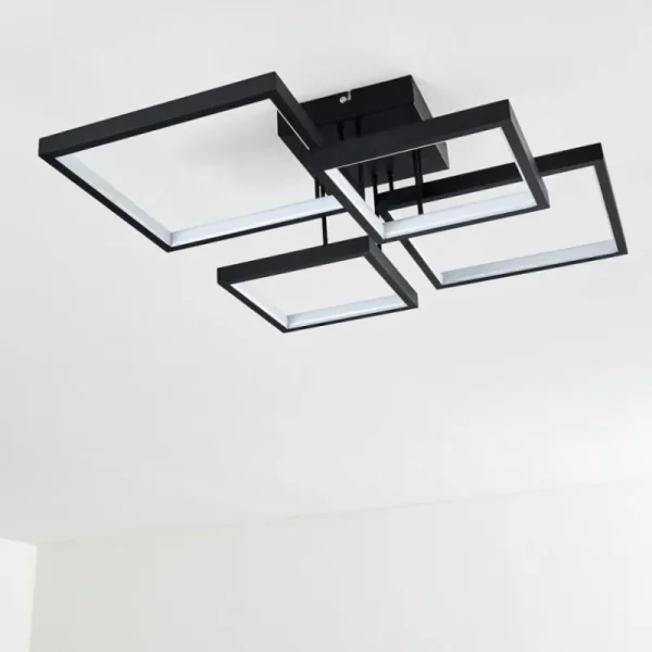 hofstein Plafonnier Bacolod LED Noir, 1 lumière* Lampes Modernes
