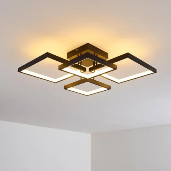 hofstein Plafonnier Bacolod LED Noir, 1 lumière* Lampes Modernes