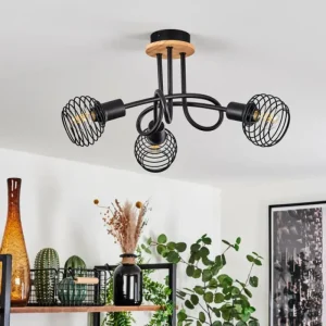 hofstein Plafonnier Ballis Écru, Noir, 3 lumières* Lampes Modernes