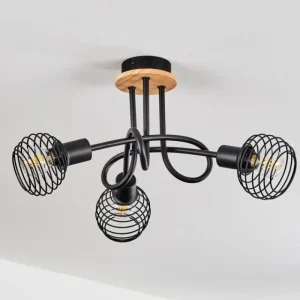 hofstein Plafonnier Ballis Écru, Noir, 3 lumières* Lampes Modernes