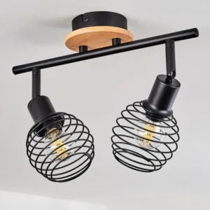hofstein Plafonnier Ballis Écru, Noir, 2 lumières* Lampes Modernes