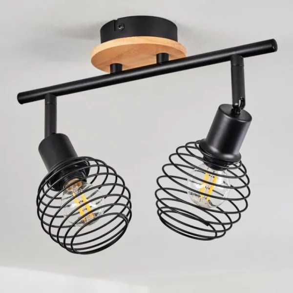 hofstein Plafonnier Ballis Écru, Noir, 2 lumières* Lampes Modernes