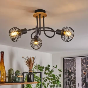hofstein Plafonnier Ballis Écru, Noir, 3 lumières* Lampes Modernes