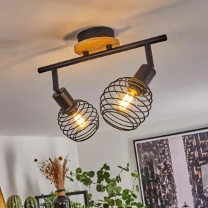 hofstein Plafonnier Ballis Écru, Noir, 2 lumières* Lampes Modernes