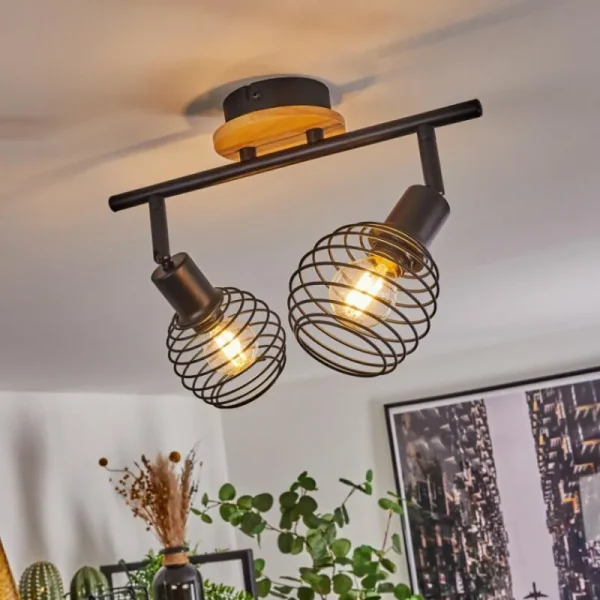 hofstein Plafonnier Ballis Écru, Noir, 2 lumières* Lampes Modernes