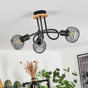 hofstein Plafonnier Ballis Écru, Noir, 3 lumières* Lampes Modernes