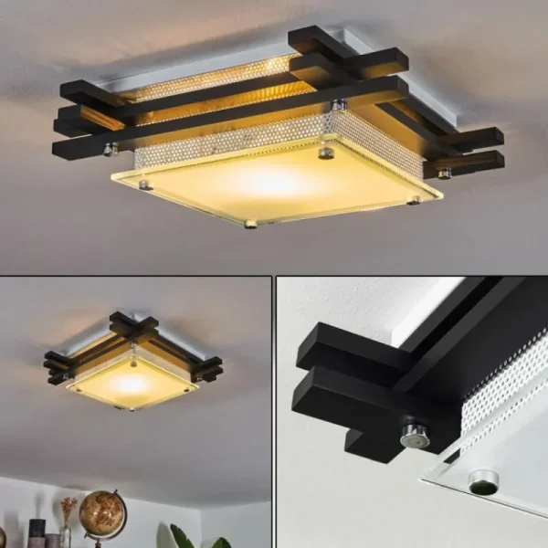 hofstein Plafonnier Balouta Noir, Blanc, 1 lumière* Lampes Modernes