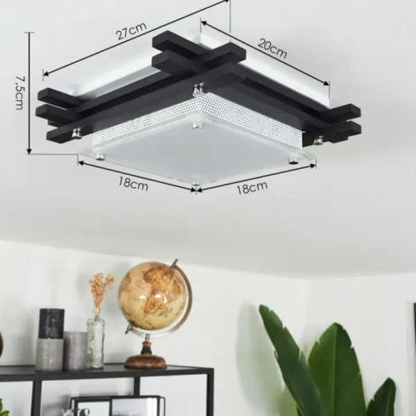 hofstein Plafonnier Balouta Noir, Blanc, 1 lumière* Lampes Modernes