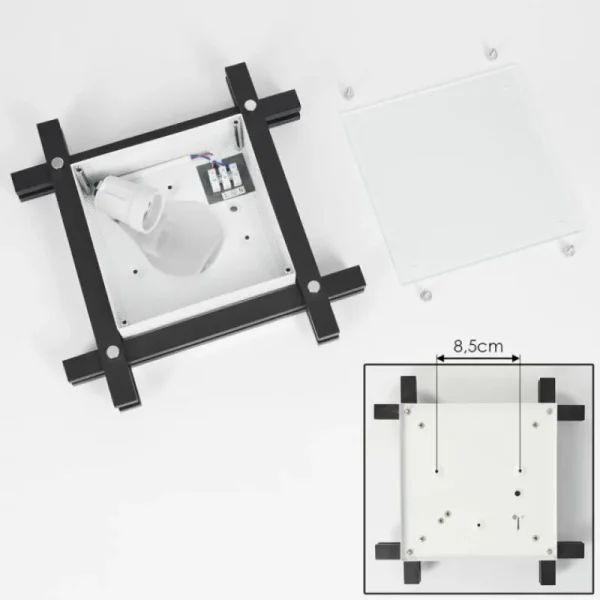 hofstein Plafonnier Balouta Noir, Blanc, 1 lumière* Lampes Modernes