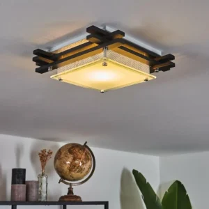 hofstein Plafonnier Balouta Noir, Blanc, 1 lumière* Lampes Modernes