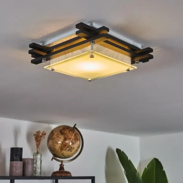 hofstein Plafonnier Balouta Noir, Blanc, 1 lumière* Lampes Modernes