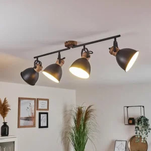 hofstein Plafonnier Banjul Brun, Noir, 4 lumières* Lampes Modernes