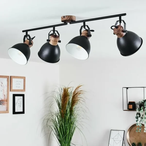 hofstein Plafonnier Banjul Brun, Noir, 4 lumières* Lampes Modernes