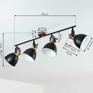 hofstein Plafonnier Banjul Brun, Noir, 4 lumières* Lampes Modernes