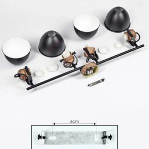 hofstein Plafonnier Banjul Brun, Noir, 4 lumières* Lampes Modernes
