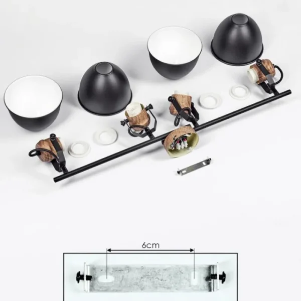 hofstein Plafonnier Banjul Brun, Noir, 4 lumières* Lampes Modernes