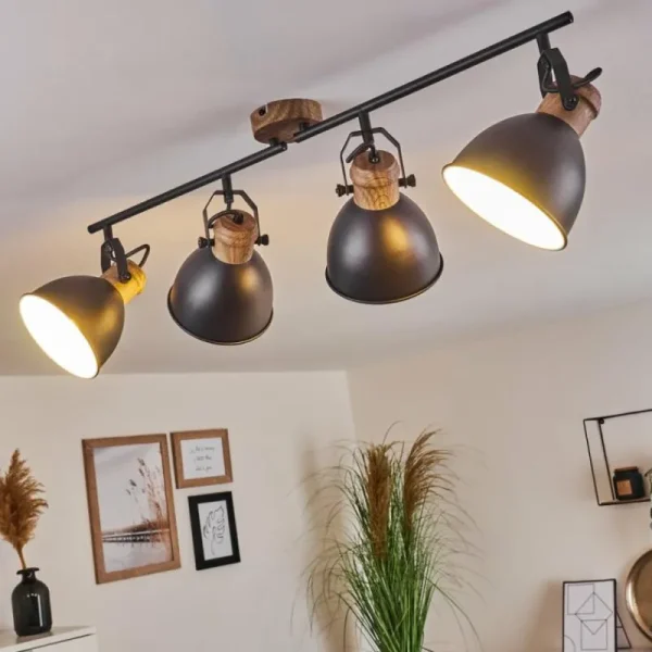 hofstein Plafonnier Banjul Brun, Noir, 4 lumières* Lampes Modernes