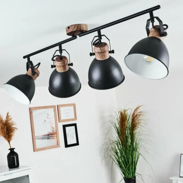 hofstein Plafonnier Banjul Brun, Noir, 4 lumières* Lampes Modernes