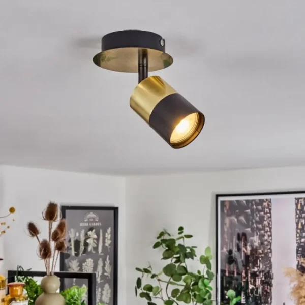 hofstein Plafonnier Barasat Laiton, Noir, 1 lumière* Lampes Modernes