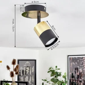 hofstein Plafonnier Barasat Laiton, Noir, 1 lumière* Lampes Modernes