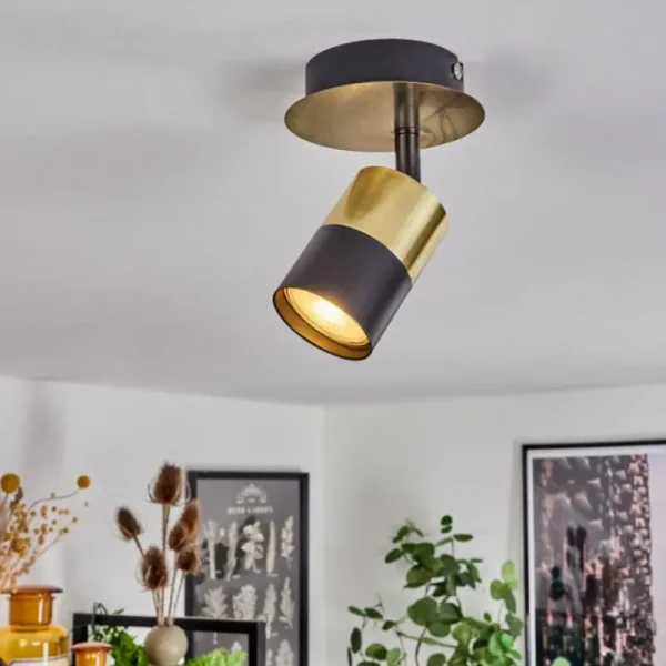 hofstein Plafonnier Barasat Laiton, Noir, 1 lumière* Lampes Modernes