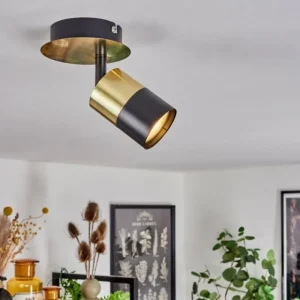 hofstein Plafonnier Barasat Laiton, Noir, 1 lumière* Lampes Modernes