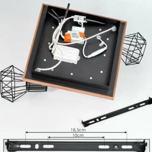 hofstein Plafonnier Bardhaman LED Chrome, Couleur bois, Noir, Blanc, 3 lumières* Lampes Modernes