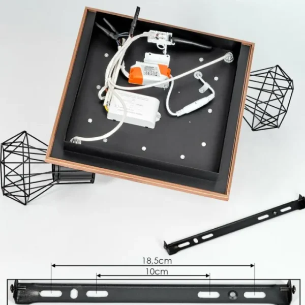 hofstein Plafonnier Bardhaman LED Chrome, Couleur bois, Noir, Blanc, 3 lumières* Lampes Modernes