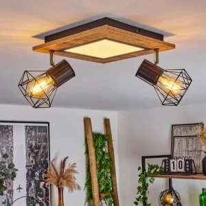 hofstein Plafonnier Bardhaman LED Chrome, Couleur bois, Noir, Blanc, 3 lumières* Lampes Modernes
