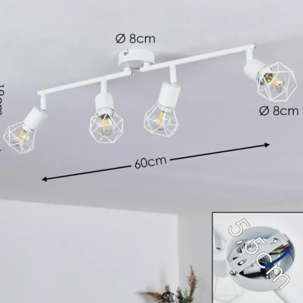 hofstein Plafonnier Baripada Blanc, 4 lumières* Lampes Modernes