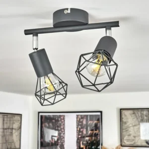 hofstein Plafonnier Baripada Chrome, Gris, 2 lumières* Lampes Modernes