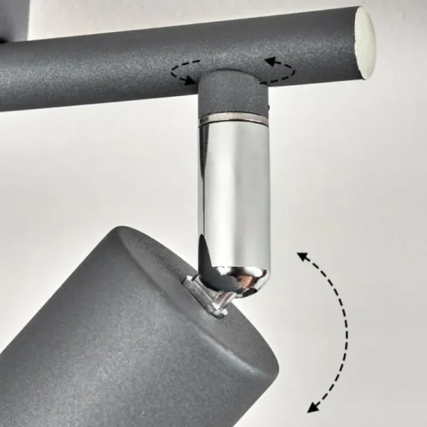 hofstein Plafonnier Baripada Chrome, Gris, 2 lumières* Lampes Modernes