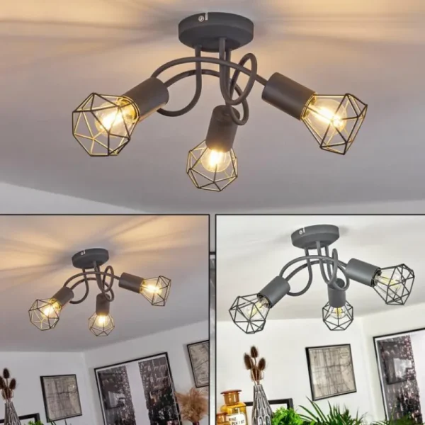 hofstein Plafonnier Baripada Gris, 3 lumières* Lampes Modernes