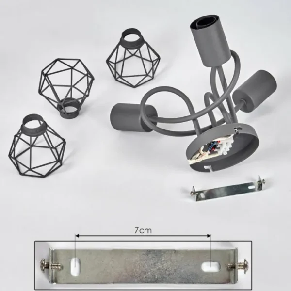 hofstein Plafonnier Baripada Gris, 3 lumières* Lampes Modernes
