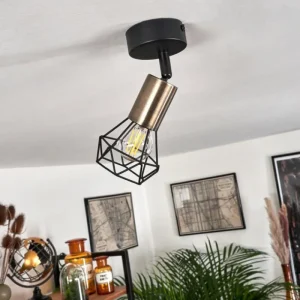hofstein Plafonnier Baripada Laiton, Noir, 1 lumière* Lampes Modernes