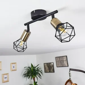 hofstein Plafonnier Baripada Laiton, Noir, 2 lumières* Lampes Modernes