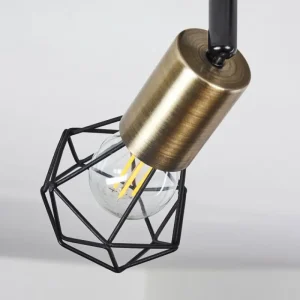 hofstein Plafonnier Baripada Laiton, Noir, 2 lumières* Lampes Modernes